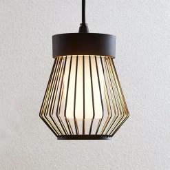 Lindby Udendørs Pendellamper > udendørs hængelampe Vajana, Ø 19 cm, sort, aluminium