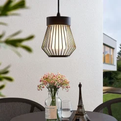 Lindby Udendørs Pendellamper > udendørs hængelampe Vajana, Ø 19 cm, sort, aluminium