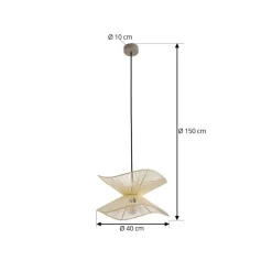 Lindby Udendørs Pendellamper > udendørs hængelampe Valdorin, beige, bomuld, Ø 40cm