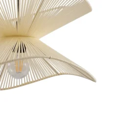 Lindby Udendørs Pendellamper > udendørs hængelampe Valdorin, beige, bomuld, Ø 40cm