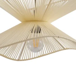Lindby Udendørs Pendellamper > udendørs hængelampe Valdorin, beige, bomuld, Ø 40cm