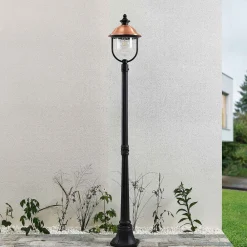 Lindby Lygtepæle > udendørslampe Clint, 177 cm, metal, saltvandsresistent, E27
