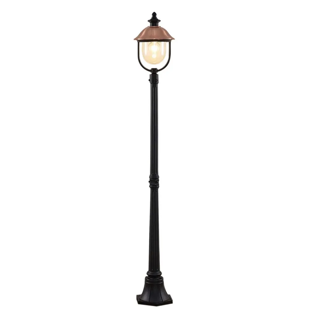 Lindby Lygtepæle > udendørslampe Clint, 177 cm, metal, saltvandsresistent, E27