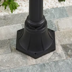 Lindby Lygtepæle > udendørslampe Clint, 177 cm, metal, saltvandsresistent, E27