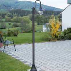 Lindby Lygtepæle > udendørslampe Daphne, 220 cm, sort, E27, IP44