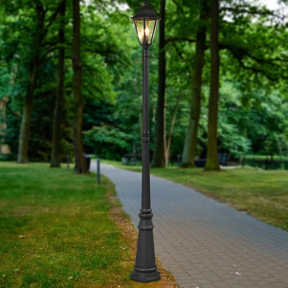 Lindby Lygtepæle > udendørslampe Edana, 211 cm, antracit, E27, IP44