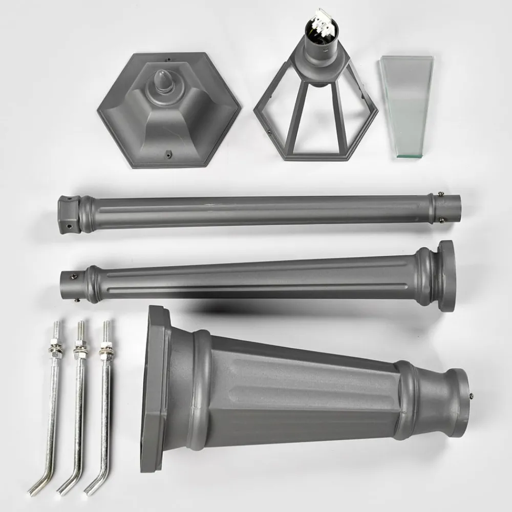 Lindby Lygtepæle > udendørslampe Edana, 211 cm, antracit, E27, IP44