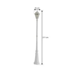 Lindby Lygtepæle > udendørslampe Edana, 211 cm, hvid, metal, E27, IP44