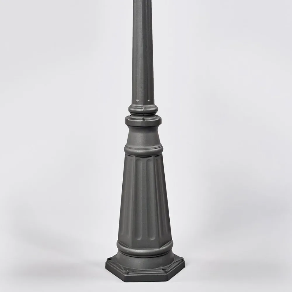 Lygtepæle ^ Lindby udendørslampe Edana, 212 cm, 3 lyskilder, antracit, E27, IP44