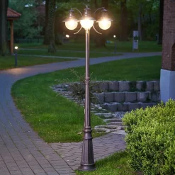 Lindby Lygtepæle > udendørslampe Eddie, 198 cm, rust, metal, IP44, E27