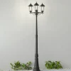 Lindby Lygtepæle > udendørslampe Nane, 217 cm, sort, saltvandsresistent, E27