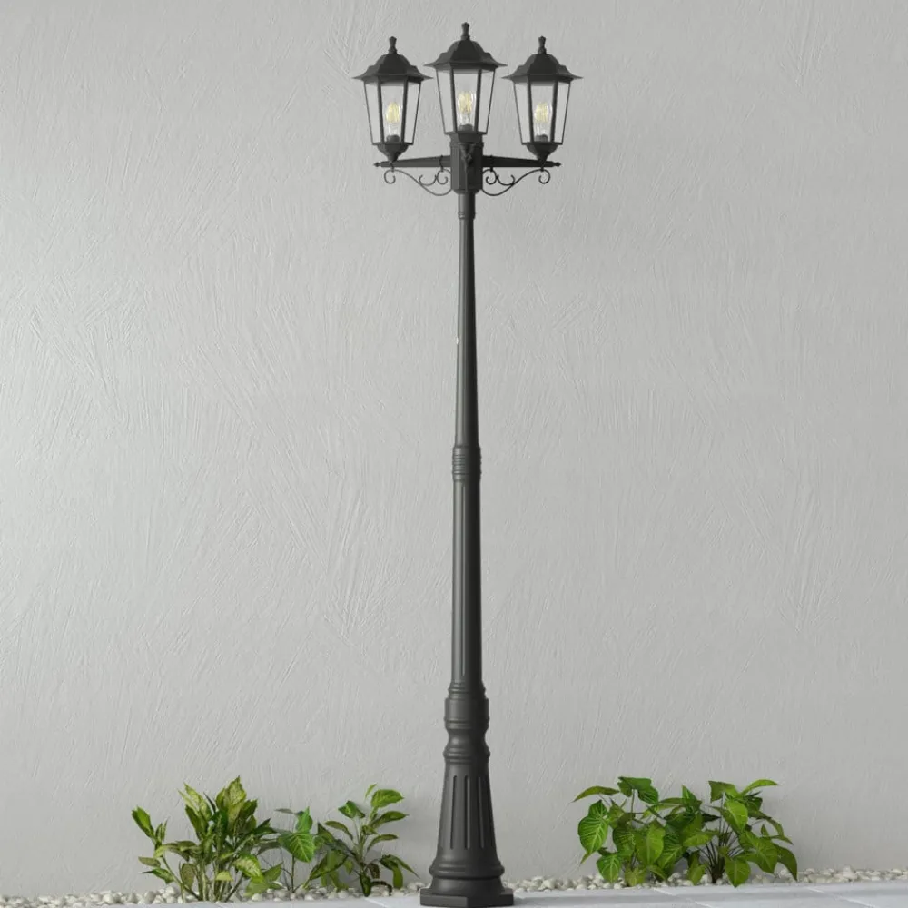 Lindby Lygtepæle > udendørslampe Nane, 217 cm, sort, saltvandsresistent, E27