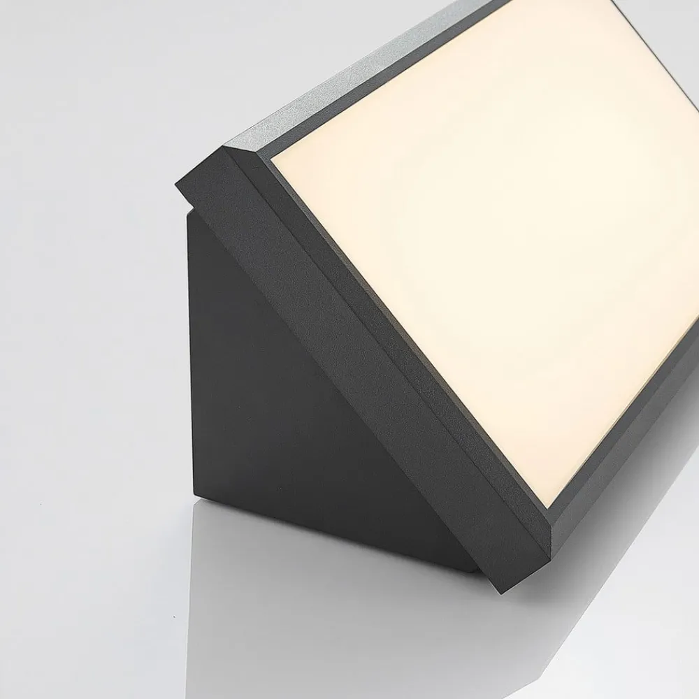 Lindby Terrassebelysning|Væglampe Med Sensor > udendørs LED-væglampe Abby, sensor, IP65, mørkegrå