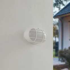 Lindby Terrassebelysning > udendørs LED-væglampe Alisha, hvid, plast, IP54