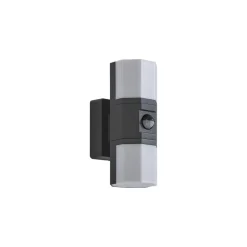 Lindby Væglampe Med Sensor > udendørs LED-væglampe Alaric, aluminium, antracit, sensor