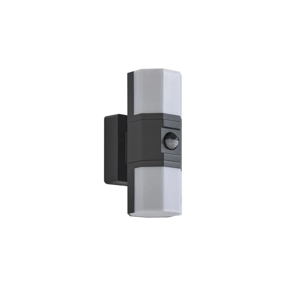 Lindby Væglampe Med Sensor > udendørs LED-væglampe Alaric, aluminium, antracit, sensor