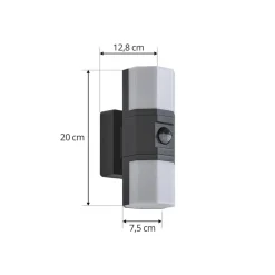 Lindby Væglampe Med Sensor > udendørs LED-væglampe Alaric, aluminium, antracit, sensor