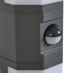 Lindby Væglampe Med Sensor > udendørs LED-væglampe Alaric, aluminium, antracit, sensor