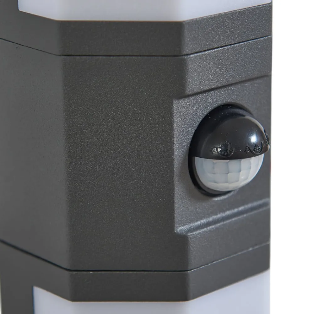Lindby Væglampe Med Sensor > udendørs LED-væglampe Alaric, aluminium, antracit, sensor