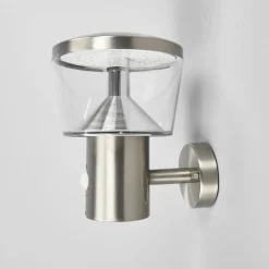 Væglampe Med Sensor|Terrassebelysning ^ Lindby udendørs LED-væglampe Antje, bevægelsessensor, IP44