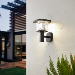 Terrassebelysning|Væglamper ^ Lindby udendørs LED-væglampe Askan, 24 cm, stål, IP44