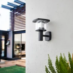Terrassebelysning|Væglamper ^ Lindby udendørs LED-væglampe Askan, 24 cm, stål, IP44