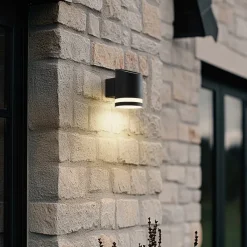 Lindby Solcellelamper|Væglamper > udendørs LED-væglampe Bentlas, antracit, IP44