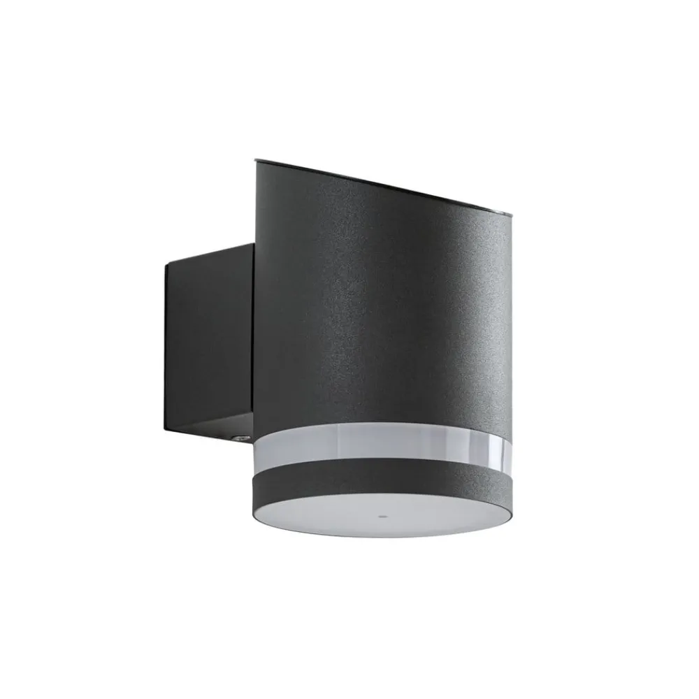 Lindby Solcellelamper|Væglamper > udendørs LED-væglampe Bentlas, antracit, IP44