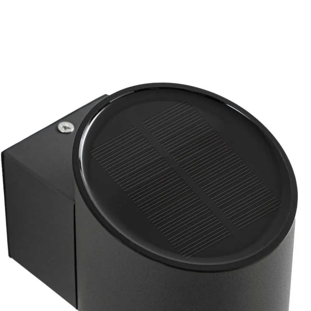 Lindby Solcellelamper|Væglamper > udendørs LED-væglampe Bentlas, antracit, IP44