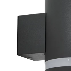 Lindby Solcellelamper|Væglamper > udendørs LED-væglampe Bentlas, antracit, IP44