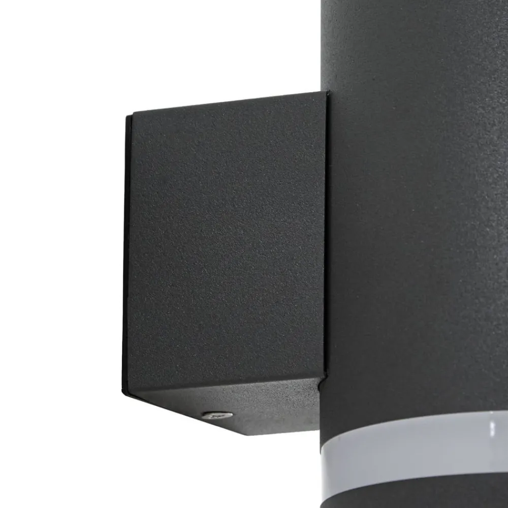 Lindby Solcellelamper|Væglamper > udendørs LED-væglampe Bentlas, antracit, IP44