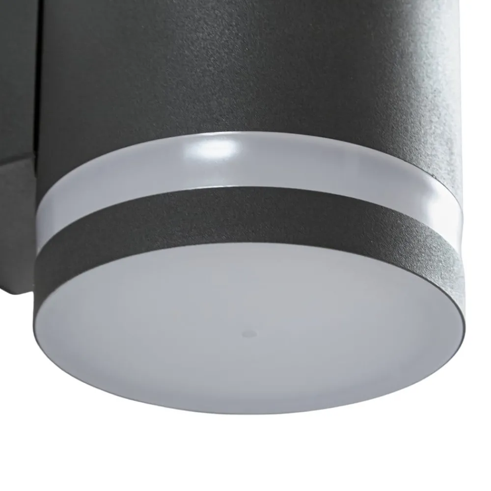Lindby Solcellelamper|Væglamper > udendørs LED-væglampe Bentlas, antracit, IP44