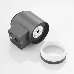Lindby Solcellelamper|Væglamper > udendørs LED-væglampe Bentlas, antracit, IP44