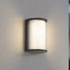 Terrassebelysning ^ Lindby udendørs LED-væglampe Calvik, sort, riflet, IP44