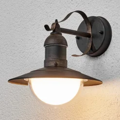 Terrassebelysning|Væglamper ^ Lindby udendørs LED-væglampe Clea, bredde 24 cm, metal