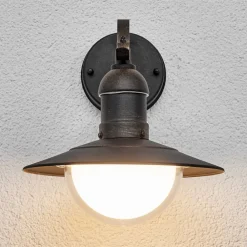 Terrassebelysning|Væglamper ^ Lindby udendørs LED-væglampe Clea, bredde 24 cm, metal