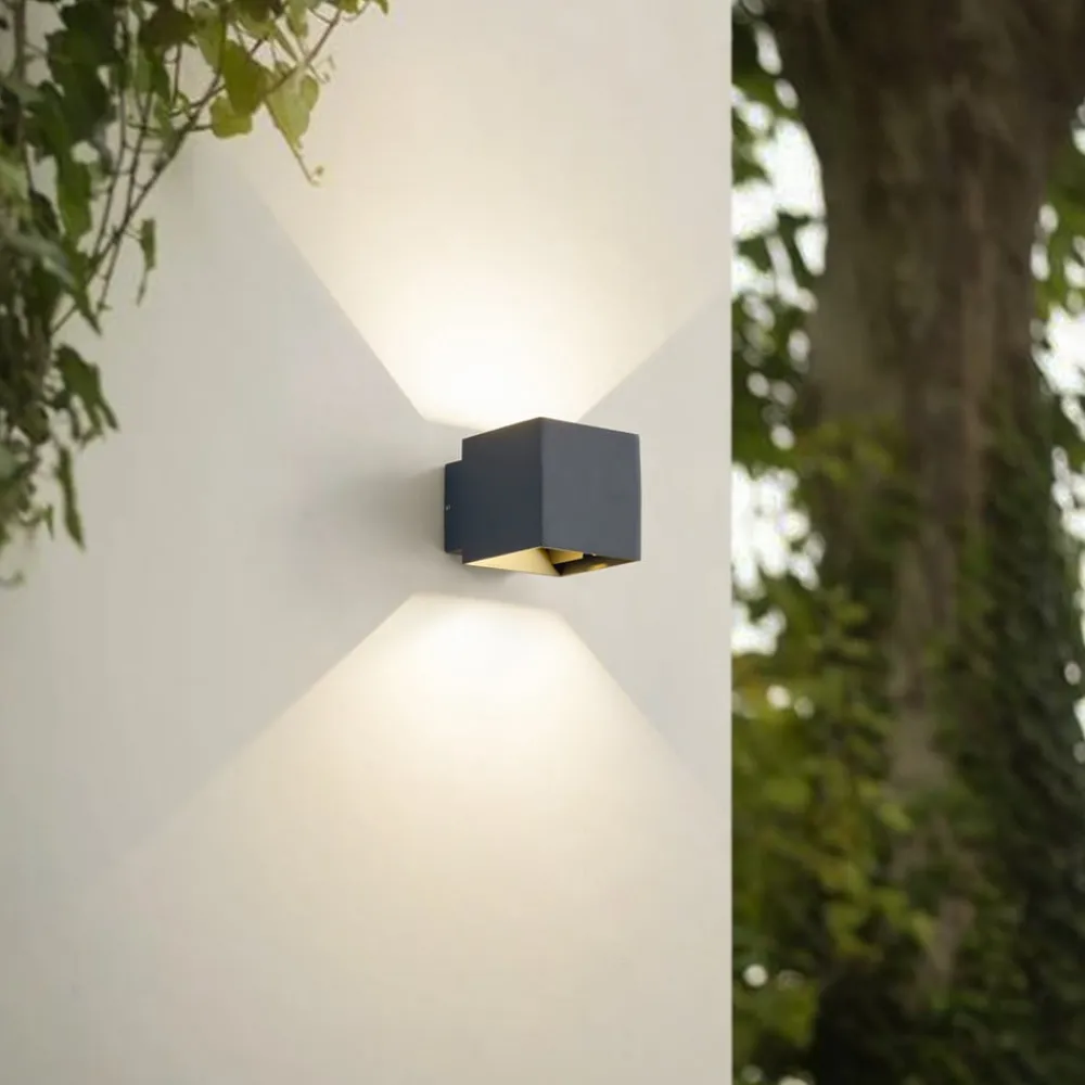 Lindby Terrassebelysning|Væglamper > udendørs LED-væglampe Esani, antracit, op/ned, IP54