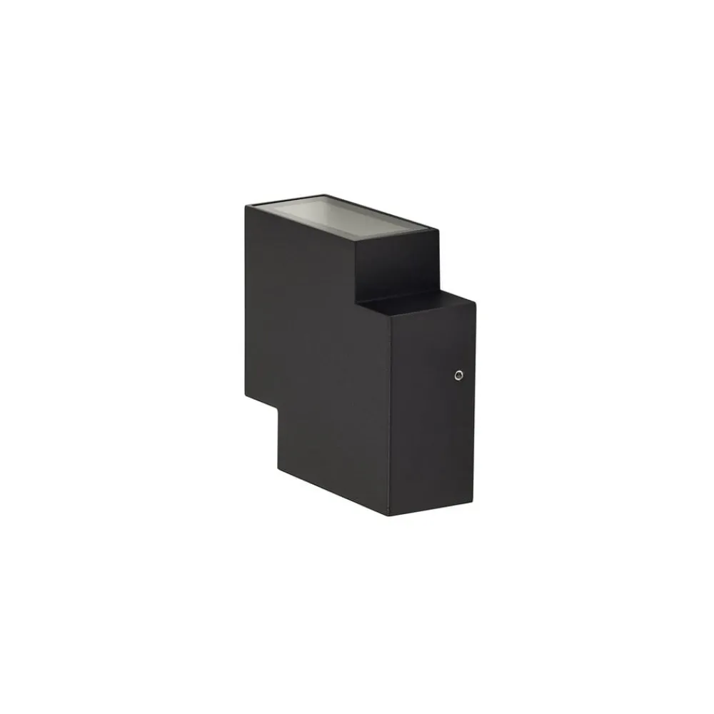 Lindby Terrassebelysning|Væglamper > udendørs LED-væglampe Fendir, sort, aluminium, 10,5 cm