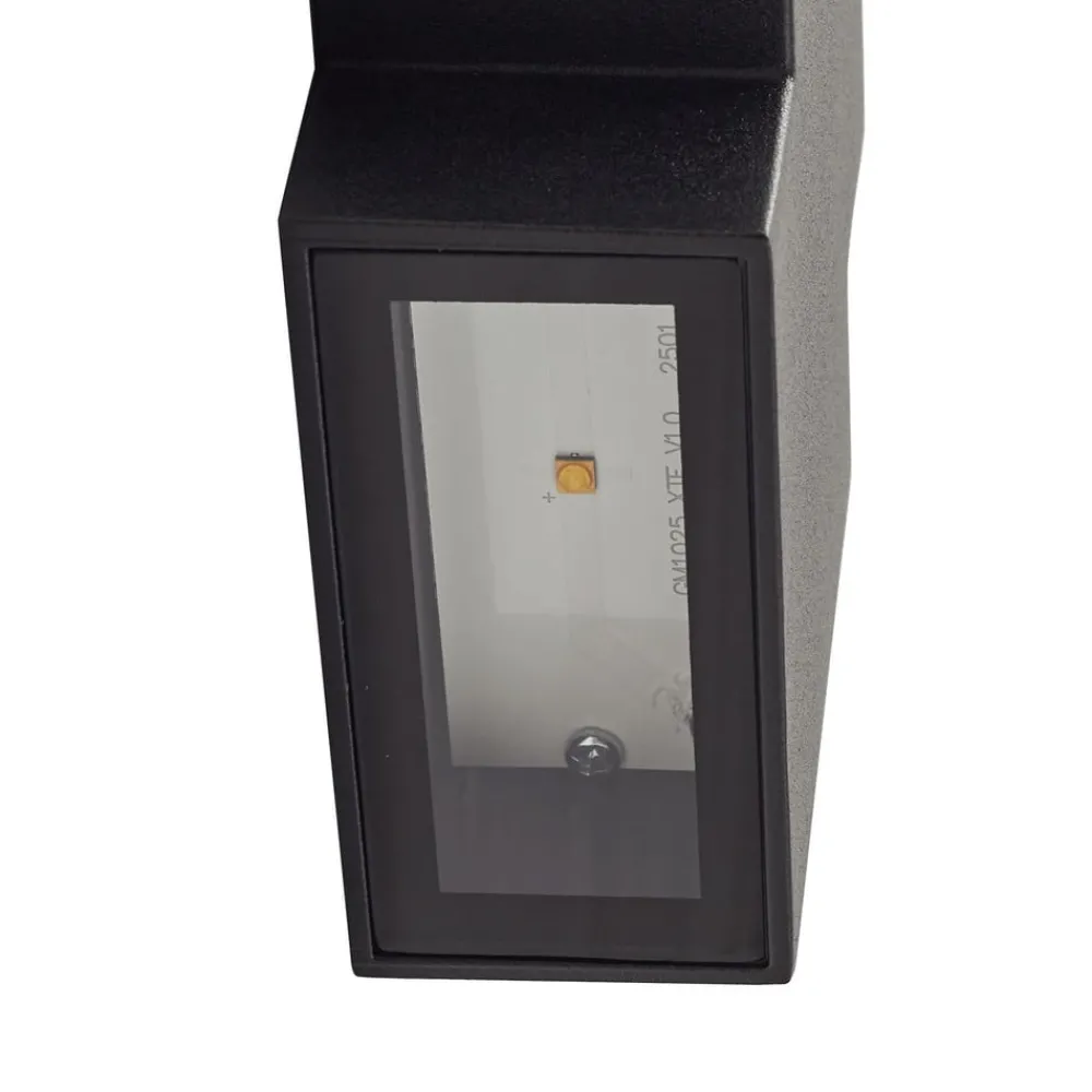 Lindby Terrassebelysning|Væglamper > udendørs LED-væglampe Fendir, sort, aluminium, 10,5 cm