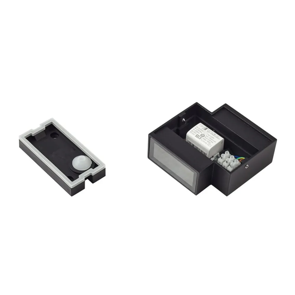 Lindby Terrassebelysning|Væglamper > udendørs LED-væglampe Fendir, sort, aluminium, 10,5 cm