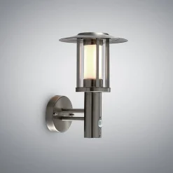 Lindby Væglampe Med Sensor|Terrassebelysning > udendørs LED-væglampe Gregory, sensor, stål, IP44