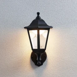 Lindby Væglampe Med Sensor|Terrassebelysning > udendørs LED-væglampe Iavo, sensor, sort, lygte