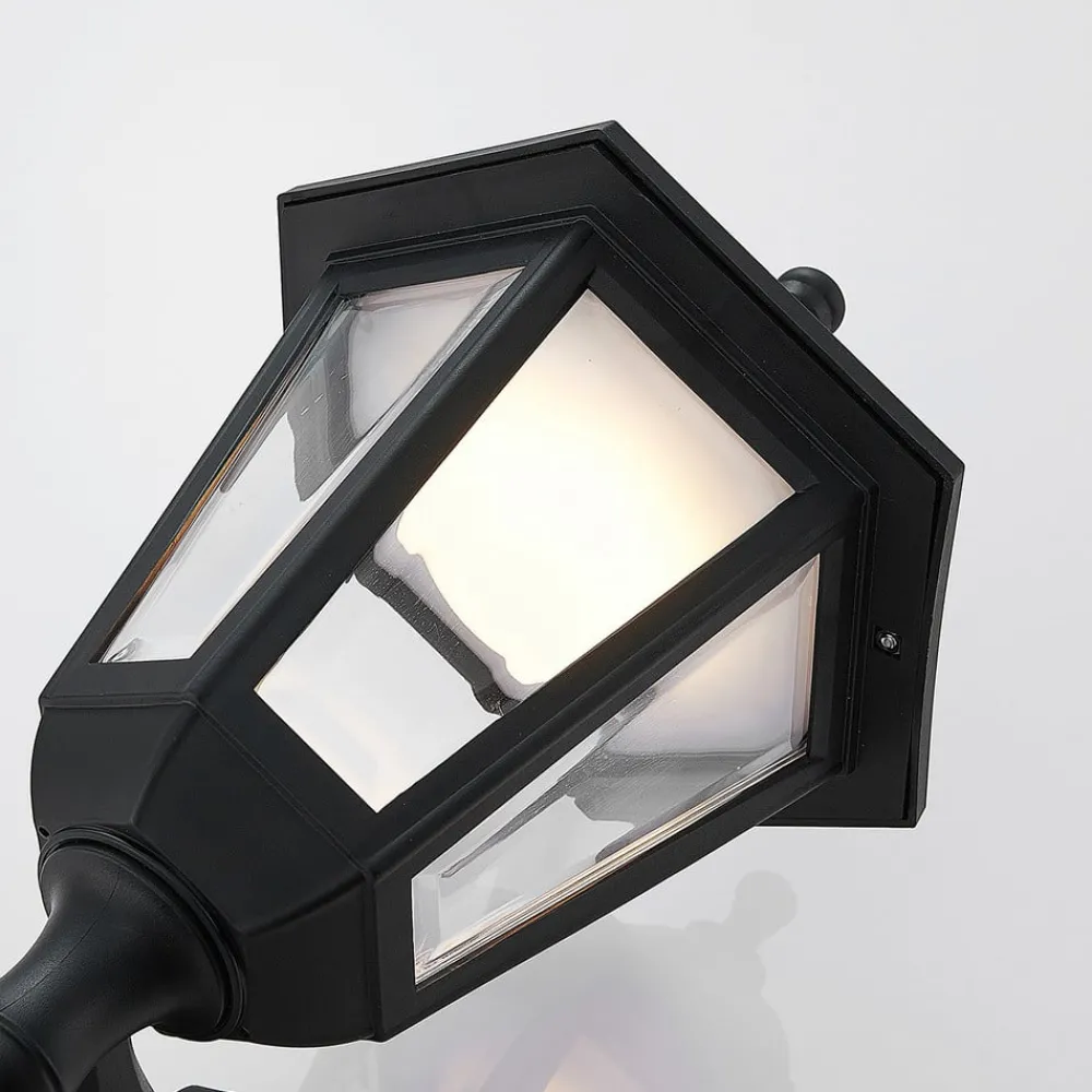 Lindby Væglampe Med Sensor|Terrassebelysning > udendørs LED-væglampe Iavo, sensor, sort, lygte