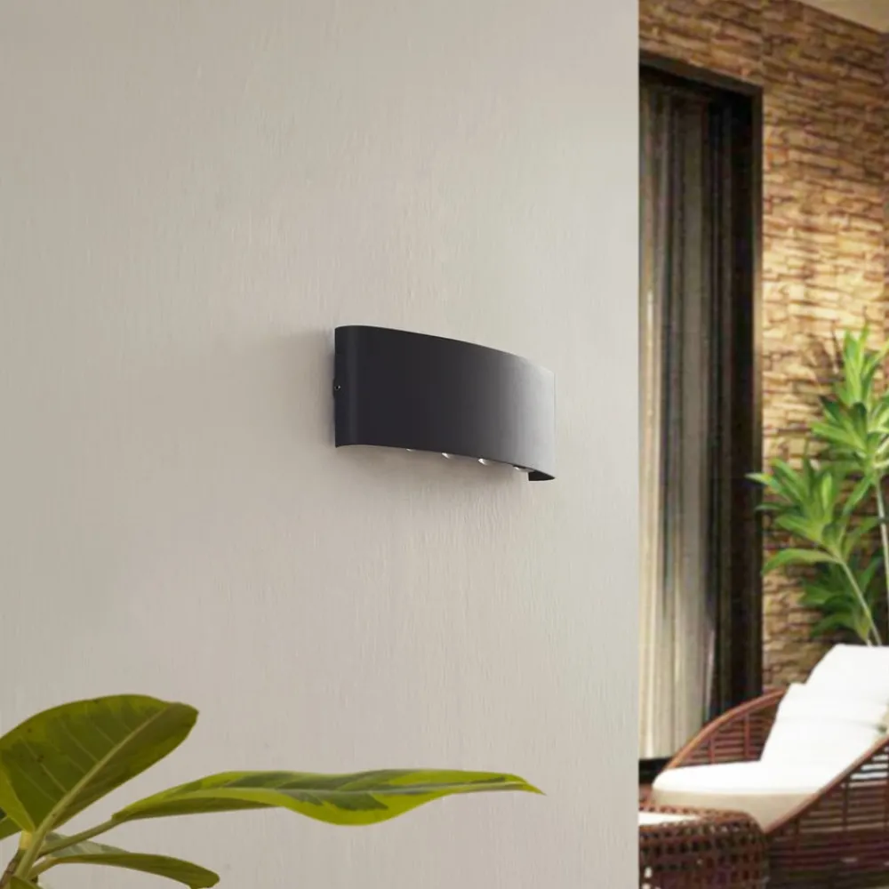 Lindby Terrassebelysning|Væglamper > udendørs LED-væglampe Ithan, 5 lyskilder, antracit, metal