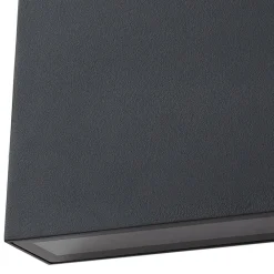 Væglamper ^ Lindby udendørs LED-væglampe Jarte, sort, metal, 17 cm, IP54