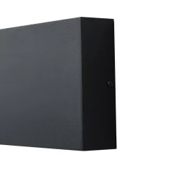 Væglamper ^ Lindby udendørs LED-væglampe Jarte, sort, metal, 17 cm, IP54