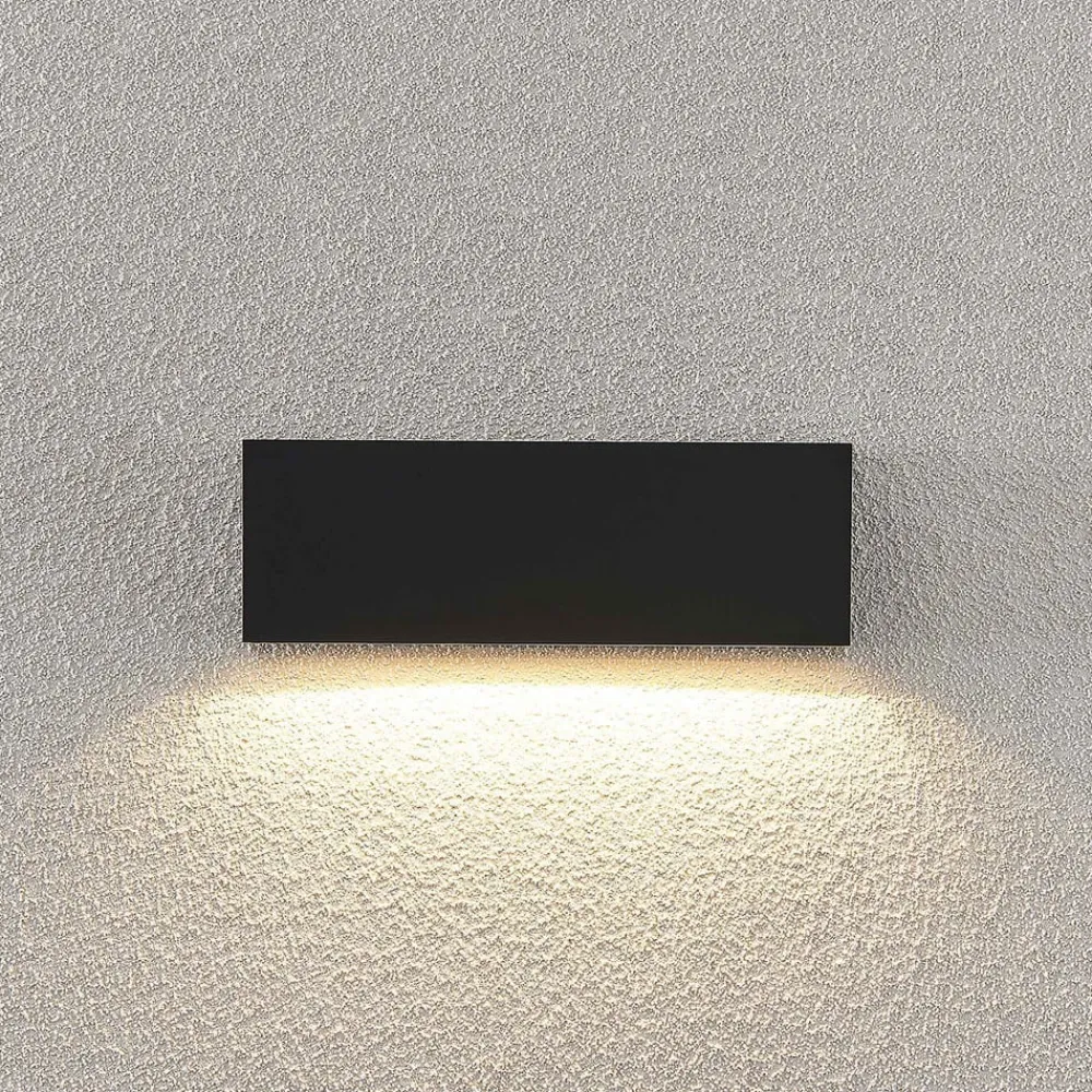 Lindby Terrassebelysning|Væglamper > udendørs LED-væglampe Jarte, 24 cm, ned, grå, IP65