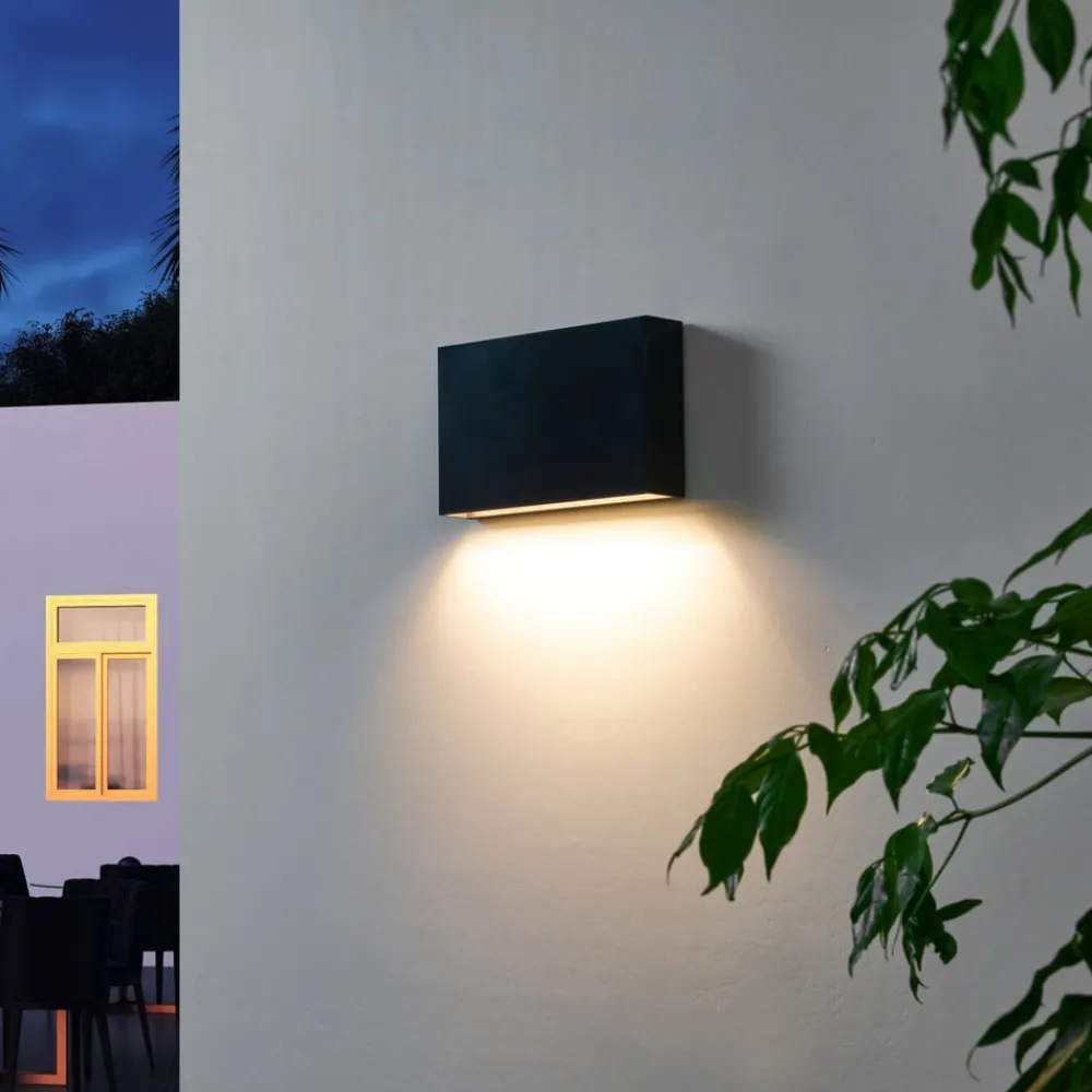 Lindby Terrassebelysning|Væglamper > udendørs LED-væglampe Jarte, 20 cm, ned, grå, IP65
