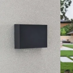 Lindby Terrassebelysning|Væglamper > udendørs LED-væglampe Jarte, 20 cm, ned, grå, IP65