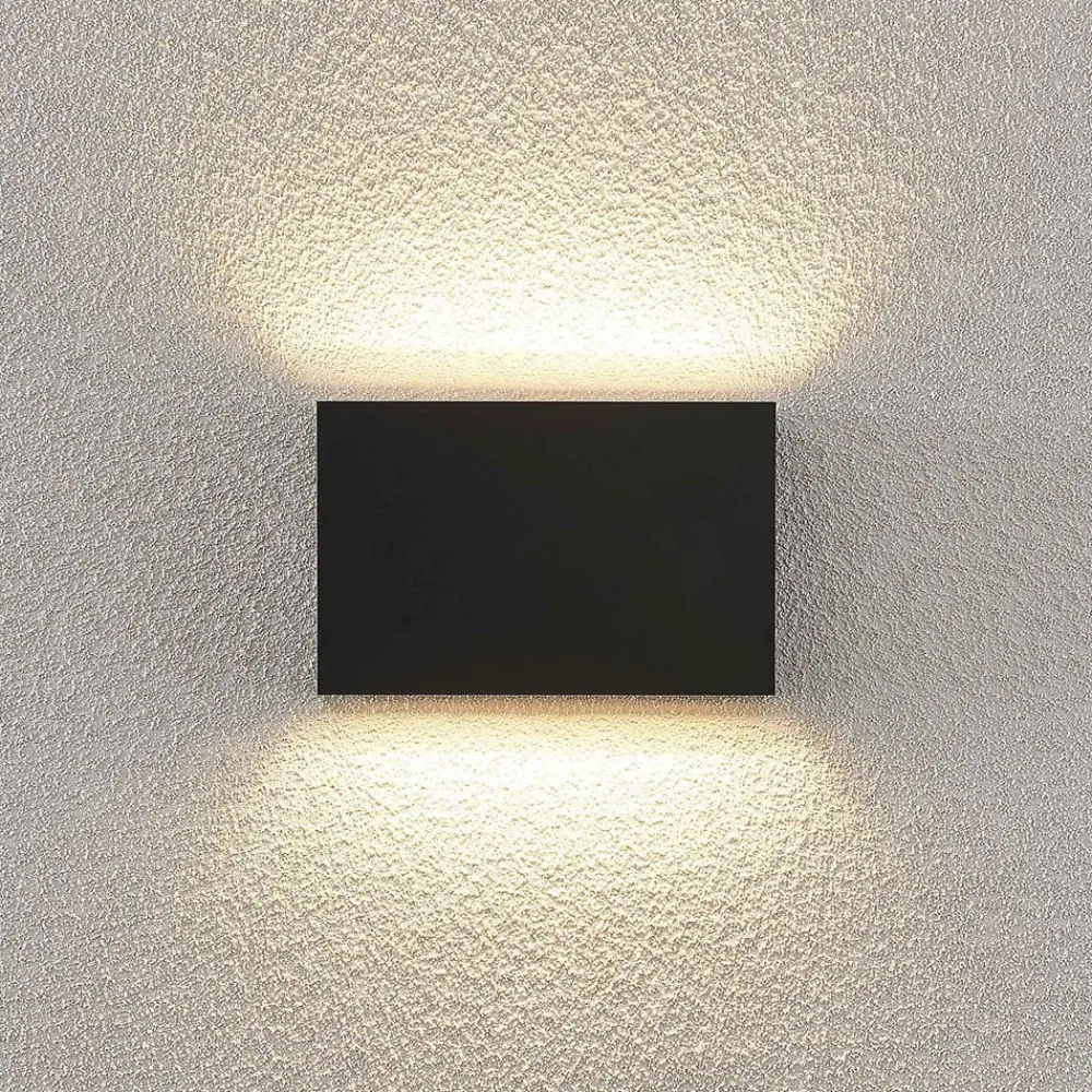 Terrassebelysning|Væglamper ^ Lindby udendørs LED-væglampe Jarte, 20 cm, op/ned, grå, IP65